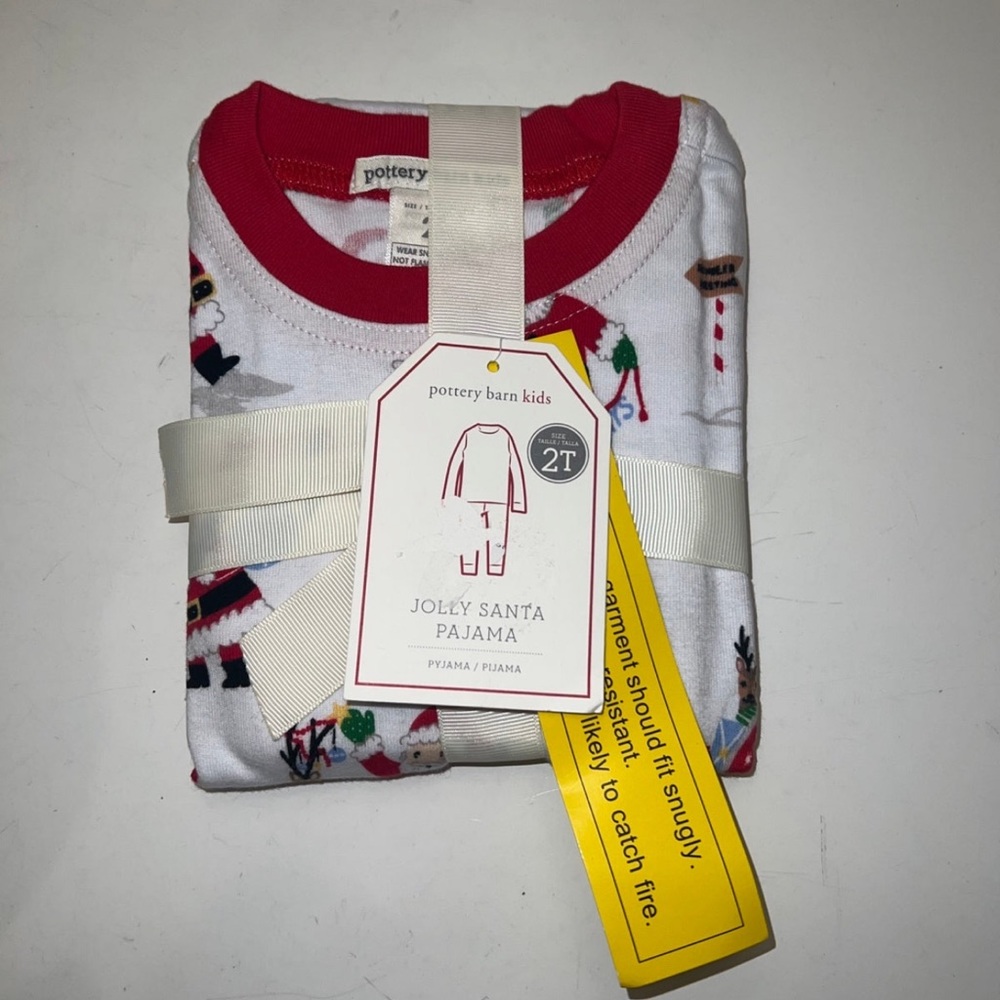 Pottery Barn Kids Jolly Santa Pajama Set Size 2T, NWT